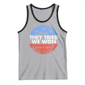 Trump Won 2024 Tank Top They Tried We Won US President TS09 Athletic Heather Black Print Your Wear