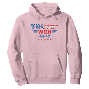 Trump Won 2024 Hoodie 45 47 President American Flag Patriotic TS09 Light Pink Print Your Wear