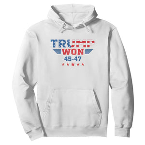 Trump Won 2024 Hoodie 45 47 President American Flag Patriotic TS09 White Print Your Wear