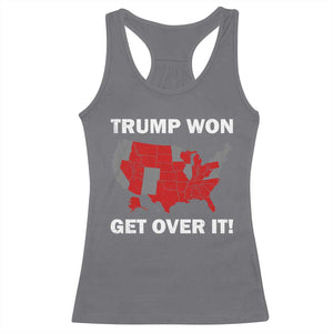 Trump Won 2024 Racerback Tank Top Trump Election Map 2024 Get Over It TS09 Charcoal Print Your Wear