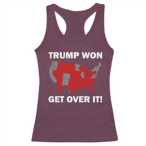 Trump Won 2024 Racerback Tank Top Trump Election Map 2024 Get Over It TS09 Maroon Print Your Wear
