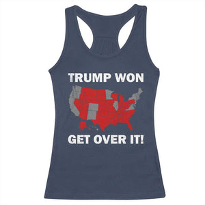 Trump Won 2024 Racerback Tank Top Trump Election Map 2024 Get Over It TS09 Navy Print Your Wear