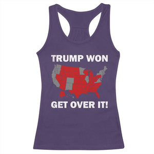 Trump Won 2024 Racerback Tank Top Trump Election Map 2024 Get Over It TS09 Purple Print Your Wear