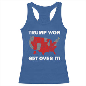 Trump Won 2024 Racerback Tank Top Trump Election Map 2024 Get Over It TS09 Royal Blue Print Your Wear