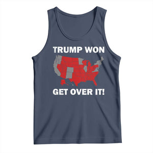 Trump Won 2024 Tank Top Trump Election Map 2024 Get Over It TS09 Navy Print Your Wear