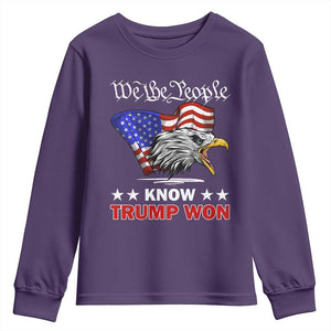 We The People Know Trump Won 2024 Youth Sweatshirt TS09 Purple Print Your Wear