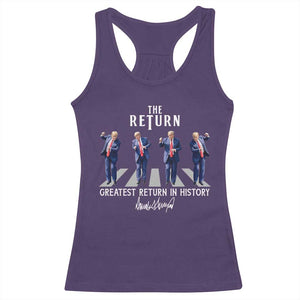Trump Won 2024 Racerback Tank Top The Return Trump Funny Dancing TS09 Purple Print Your Wear