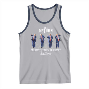 Trump Won 2024 Tank Top The Return Trump Funny Dancing TS09 Athletic Heather Navy Print Your Wear