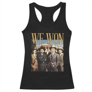 Trump Won 2024 Racerback Tank Top We Won Trump Team Cowboy TS09 Black Print Your Wear