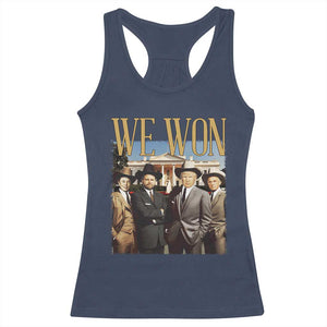Trump Won 2024 Racerback Tank Top We Won Trump Team Cowboy TS09 Navy Print Your Wear