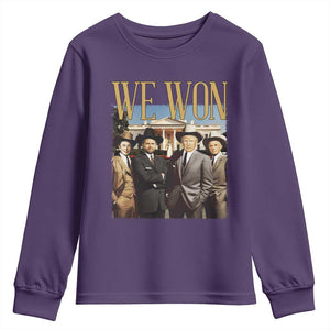 Trump Won 2024 Youth Sweatshirt We Won Trump Team Cowboy TS09 Purple Print Your Wear