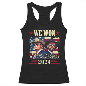 Trump Vance Cowboy We Won 2024 Racerback Tank Top TS09 Black Print Your Wear