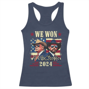 Trump Vance Cowboy We Won 2024 Racerback Tank Top TS09 Navy Print Your Wear