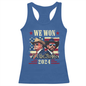 Trump Vance Cowboy We Won 2024 Racerback Tank Top TS09 Royal Blue Print Your Wear