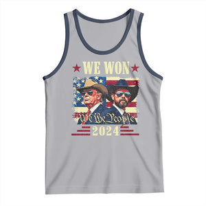 Trump Vance Cowboy We Won 2024 Tank Top TS09 Athletic Heather Navy Print Your Wear