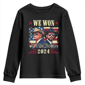 Trump Vance Cowboy We Won 2024 Youth Sweatshirt TS09 Black Print Your Wear