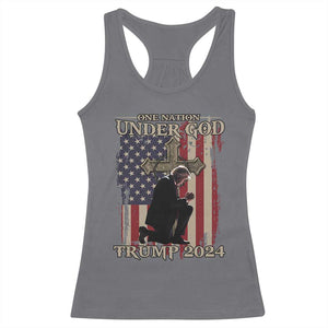 Trump Won 2024 Racerback Tank Top One Nation Under God TS09 Charcoal Print Your Wear