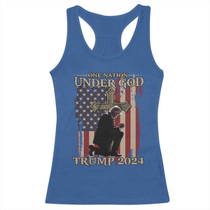 Trump Won 2024 Racerback Tank Top One Nation Under God TS09 Royal Blue Print Your Wear