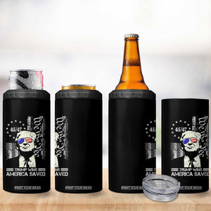 Trump Wins America Saved 4 in 1 Can Cooler Tumbler TS09 Print Your Wear