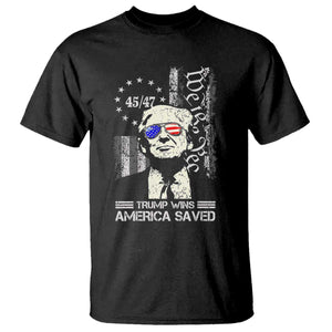 Trump Wins America Saved T Shirt TS09 Black Print Your Wear