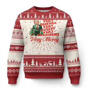 Xmas Trump Ugly Christmas Sweater Very Demure Very Cutesy Very President Very Merry TS09 Red Print Your Wear