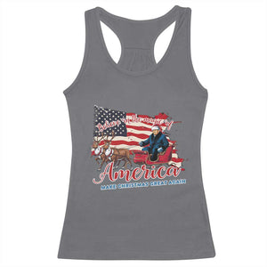 Christmas Trump Racerback Tank Top Believe In The Magic Of America Make Christmas Great Again TS09 Charcoal Print Your Wear