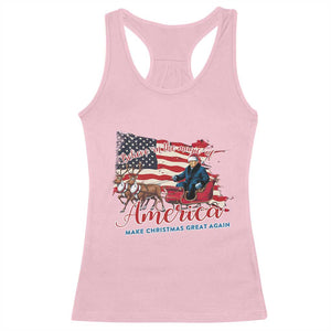 Christmas Trump Racerback Tank Top Believe In The Magic Of America Make Christmas Great Again TS09 Light Pink Print Your Wear
