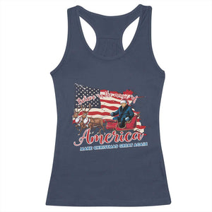 Christmas Trump Racerback Tank Top Believe In The Magic Of America Make Christmas Great Again TS09 Navy Print Your Wear