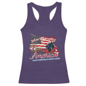 Christmas Trump Racerback Tank Top Believe In The Magic Of America Make Christmas Great Again TS09 Purple Print Your Wear