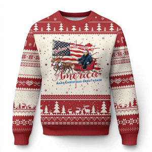 Xmas Trump Ugly Christmas Sweater Believe In The Magic Of America Make Christmas Great Again TS09 Red Print Your Wear