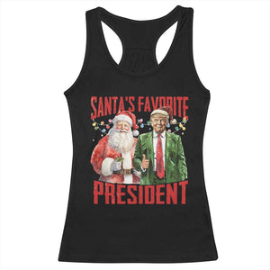Christmas Trump Racerback Tank Top Santa's Favorite President TS09 Black Print Your Wear