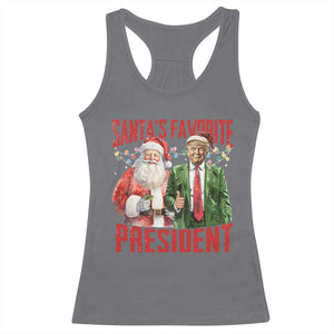 Christmas Trump Racerback Tank Top Santa's Favorite President TS09 Charcoal Print Your Wear