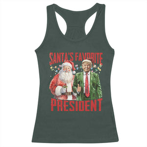 Christmas Trump Racerback Tank Top Santa's Favorite President TS09 Dark Forest Green Print Your Wear