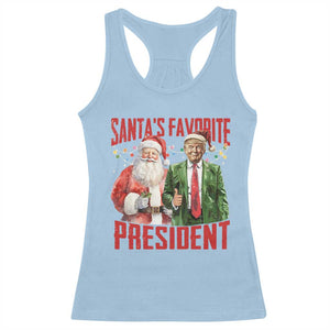 Christmas Trump Racerback Tank Top Santa's Favorite President TS09 Light Blue Print Your Wear