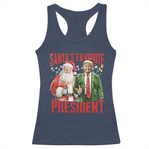 Christmas Trump Racerback Tank Top Santa's Favorite President TS09 Navy Print Your Wear