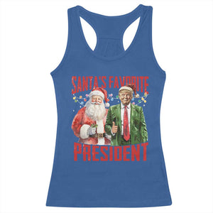 Christmas Trump Racerback Tank Top Santa's Favorite President TS09 Royal Blue Print Your Wear