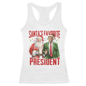 Christmas Trump Racerback Tank Top Santa's Favorite President TS09 White Print Your Wear
