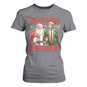Christmas Trump T Shirt For Women Santa's Favorite President TS09 Charcoal Print Your Wear