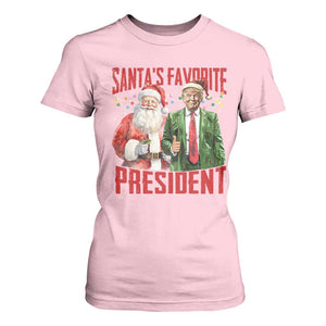 Christmas Trump T Shirt For Women Santa's Favorite President TS09 Light Pink Print Your Wear