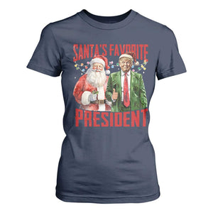 Christmas Trump T Shirt For Women Santa's Favorite President TS09 Navy Print Your Wear