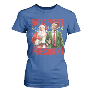 Christmas Trump T Shirt For Women Santa's Favorite President TS09 Royal Blue Print Your Wear