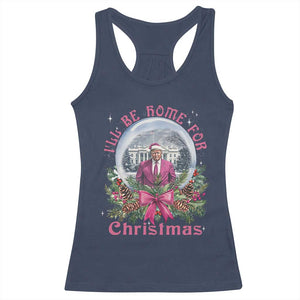 Christmas Trump Racerback Tank Top I'll Be Home For Christmas Coquette TS09 Navy Print Your Wear