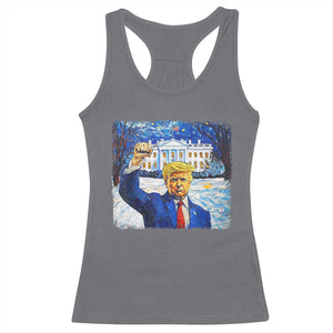 Trump 2024 Racerback Tank Top Christmas Starry Night Vincent Van Gogh TS09 Charcoal Print Your Wear