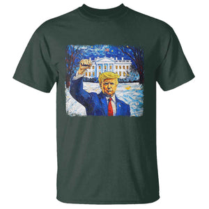 Trump 2024 T Shirt Christmas Starry Night Vincent Van Gogh TS09 Dark Forest Green Print Your Wear