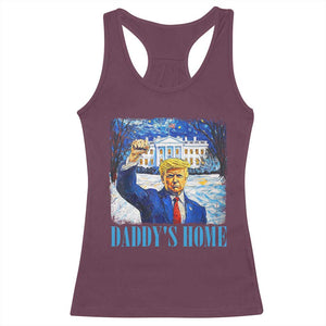 Trump 2024 Racerback Tank Top Daddy's Home Starry Night Christmas TS09 Maroon Print Your Wear