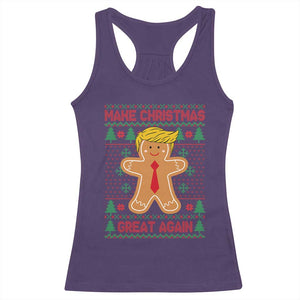 Funny Christmas Trump Racerback Tank Top Gingerbread Trump Make Christmas Great Again TS09 Purple Print Your Wear
