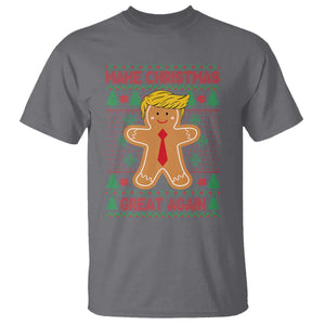 Funny Christmas Trump T Shirt Gingerbread Trump Make Christmas Great Again TS09 Charcoal Print Your Wear