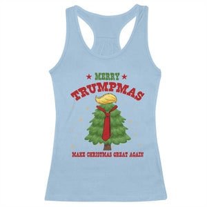 Christmas Trump Racerback Tank Top Merry Trumpmas Make Christmas Great Again TS09 Light Blue Print Your Wear