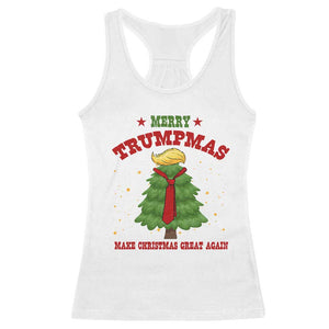 Christmas Trump Racerback Tank Top Merry Trumpmas Make Christmas Great Again TS09 White Print Your Wear