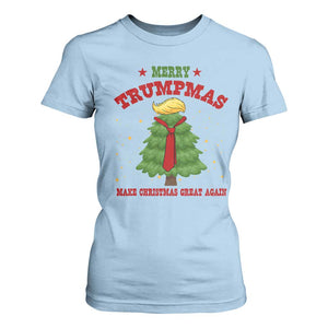 Christmas Trump T Shirt For Women Merry Trumpmas Make Christmas Great Again TS09 Light Blue Print Your Wear